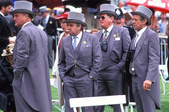 Members' enclosure, Derby Day, Epsom, UK, 1991.