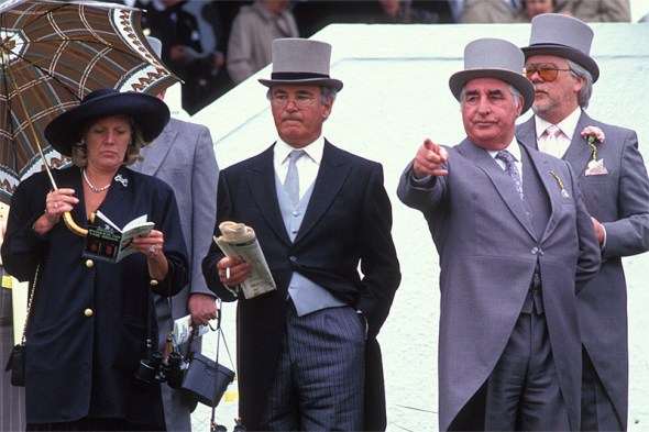 Members' enclosure, Derby Day, Epsom, UK, 1991.