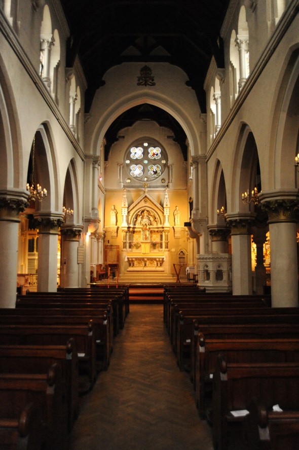 Interior of the Catholic church of Corpus Christi in London's Co